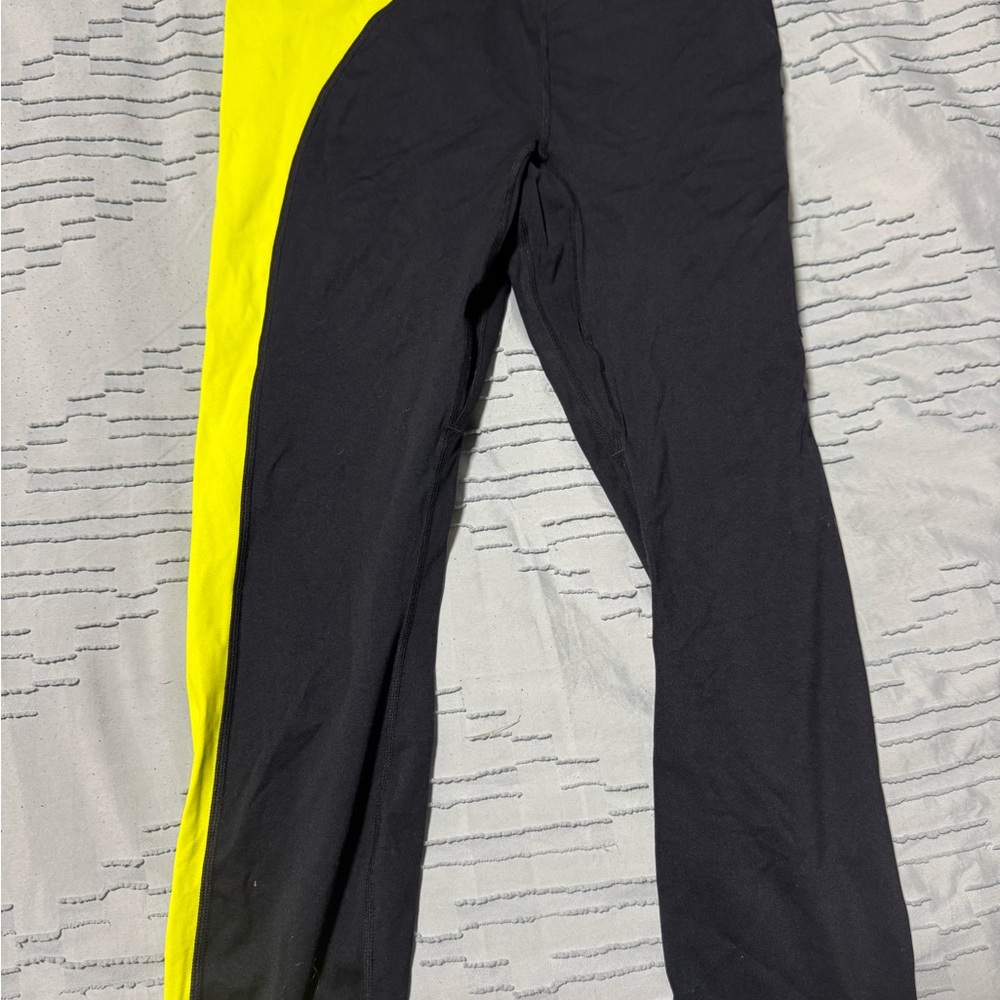 Fabletics Black and Yellow Leggings Dynamic Sporty Design
